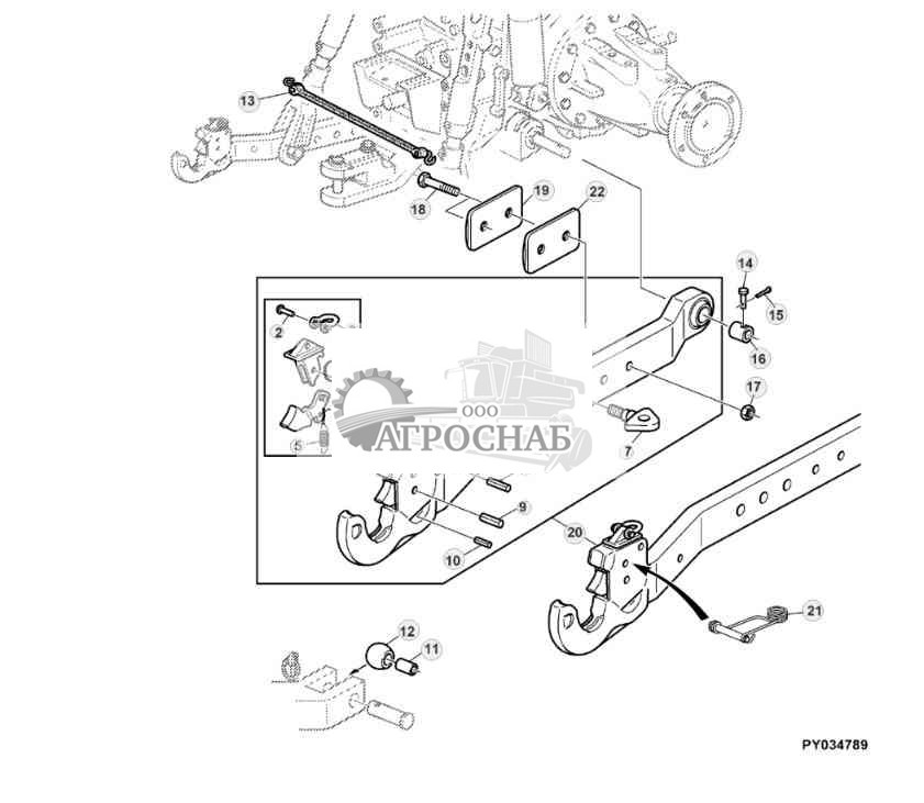 Нижние тяги, Quicktach (крюкового типа) 